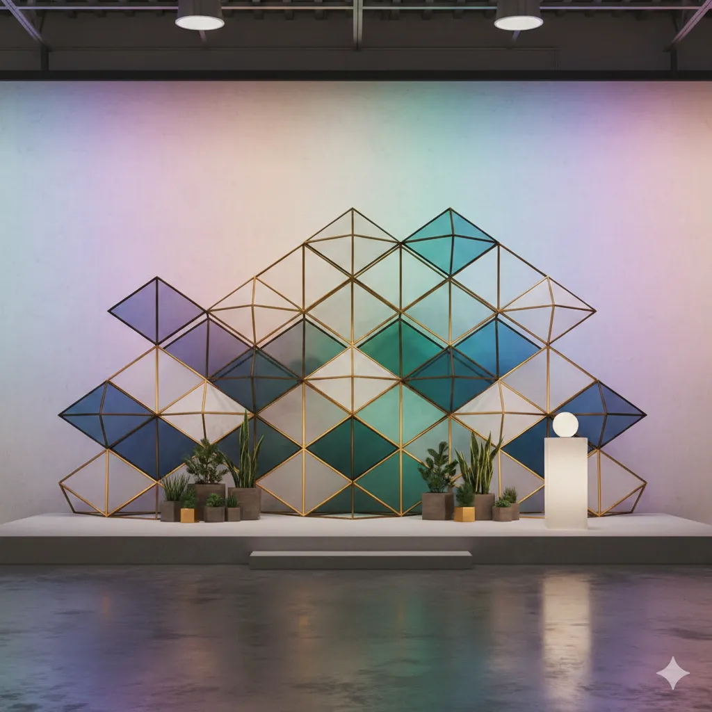 Modern geometric backdrop for events
